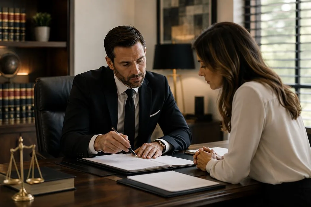 Accountant reviewing financial documents